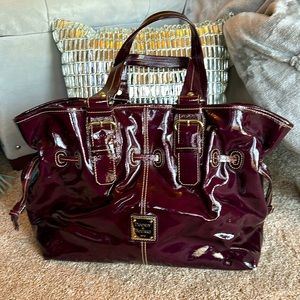 Plum patent Dooney and Burke tote